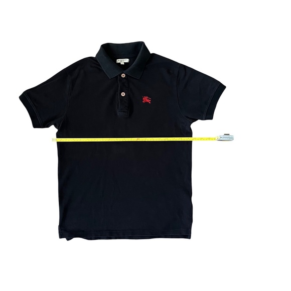 Burberry Black Polo Shirt with Red Logo - Picture 7 of 9